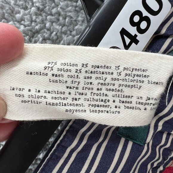 Anthropologie Cartonnier Flat Front Capri Crop Pants Navy Blue Women's Size 8 - Picture 16 of 16